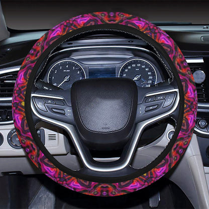 kaleidoscope Abstract Print Design Steering Wheel Cover with Elastic Edge