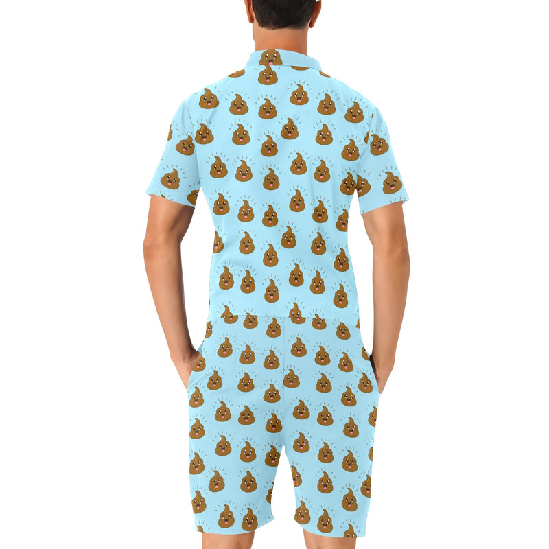 Poop Emoji Pattern Print Design A03 Men's Romper