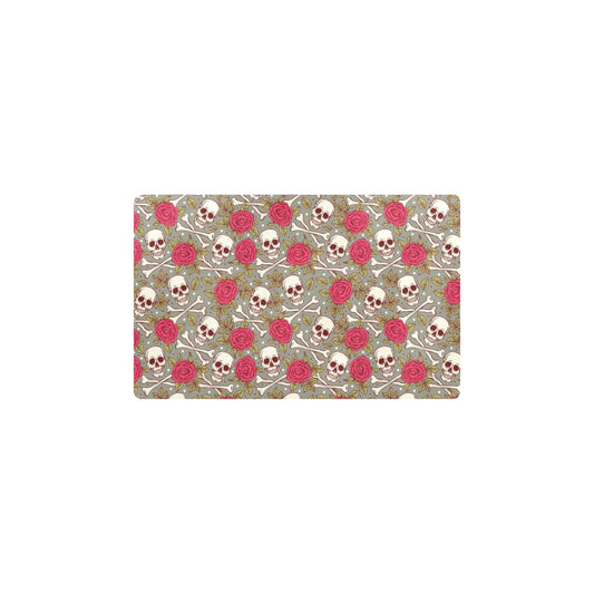 Skull Bone Rose Print Design LKS303 Kitchen Mat
