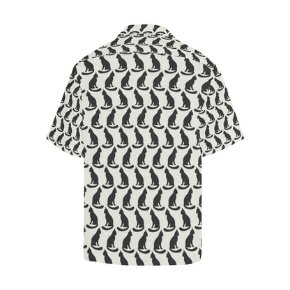 Black Cat Pattern Print Design 02 Men's Hawaiian Shirt