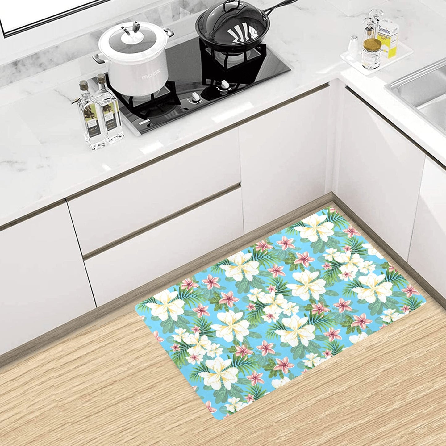Plumeria Pattern Print Design PM028 Kitchen Mat