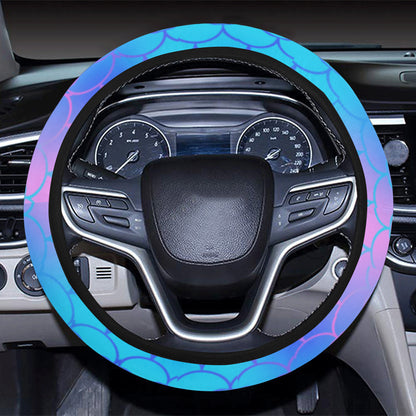 Mermaid Scales Pattern Print Design 04 Steering Wheel Cover with Elastic Edge