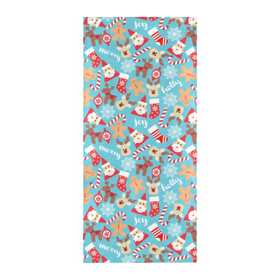 Santa Christmas Themed Print Design LKS306 Beach Towel 32" x 71"