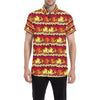 Hawaiian Tropical Sunset Hibiscus Print Men's Short Sleeve Button Up Shirt