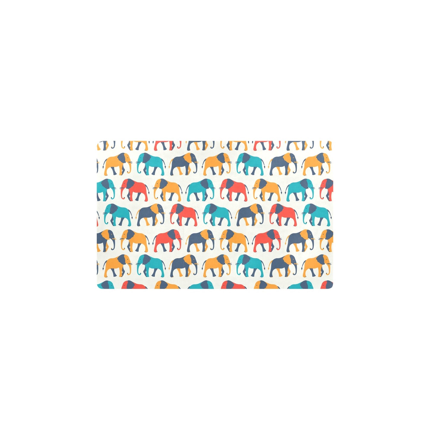 Elephant Colorful Print Pattern Kitchen Mat