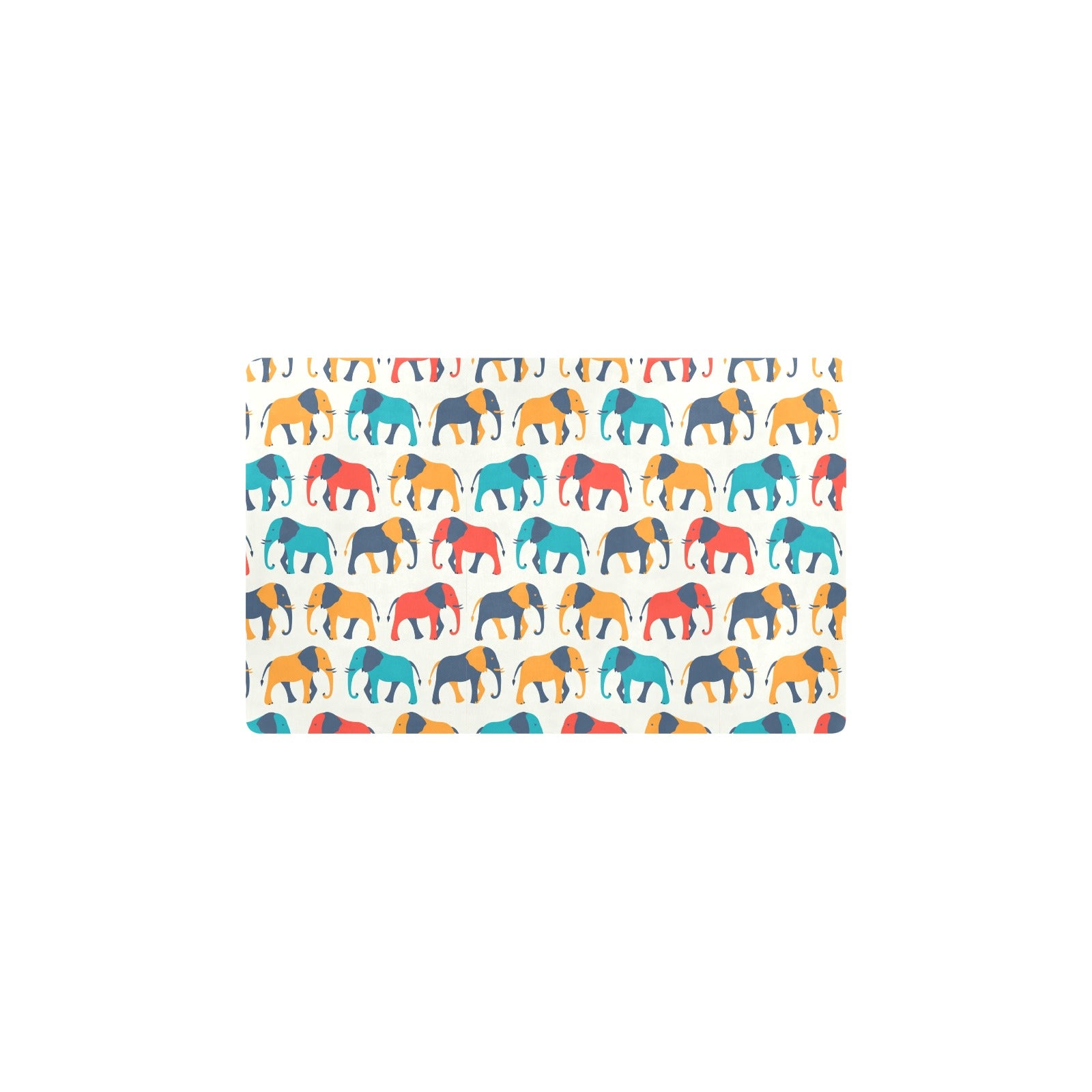 Elephant Colorful Print Pattern Kitchen Mat