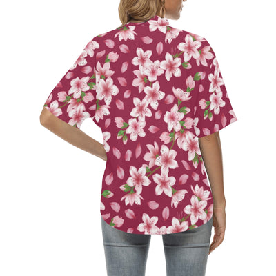 Cherry Blossom Pattern Print Design CB06 Women's Hawaiian Shirt