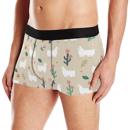 Llama Cactus Pattern Print Design 09 Men's Boxer Briefs