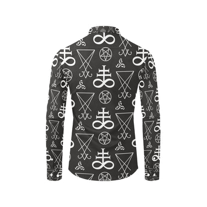 Pentagram Pattern Print Design A04 Men's Long Sleeve Shirt