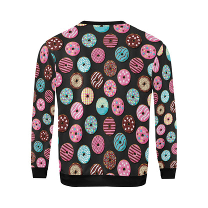 Donut Pattern Print Design DN02 Men Long Sleeve Sweatshirt