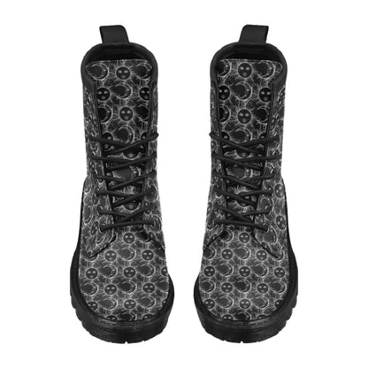 Sun Moon White Design Themed Print Women's Boots