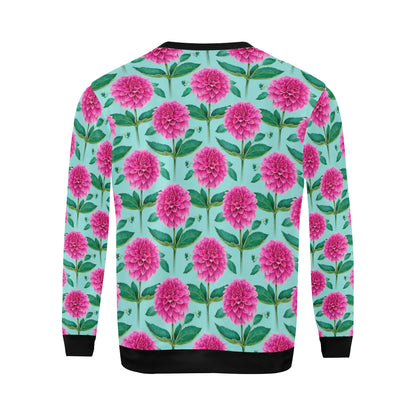 Dahlia Pattern Print Design DH08 Men Long Sleeve Sweatshirt