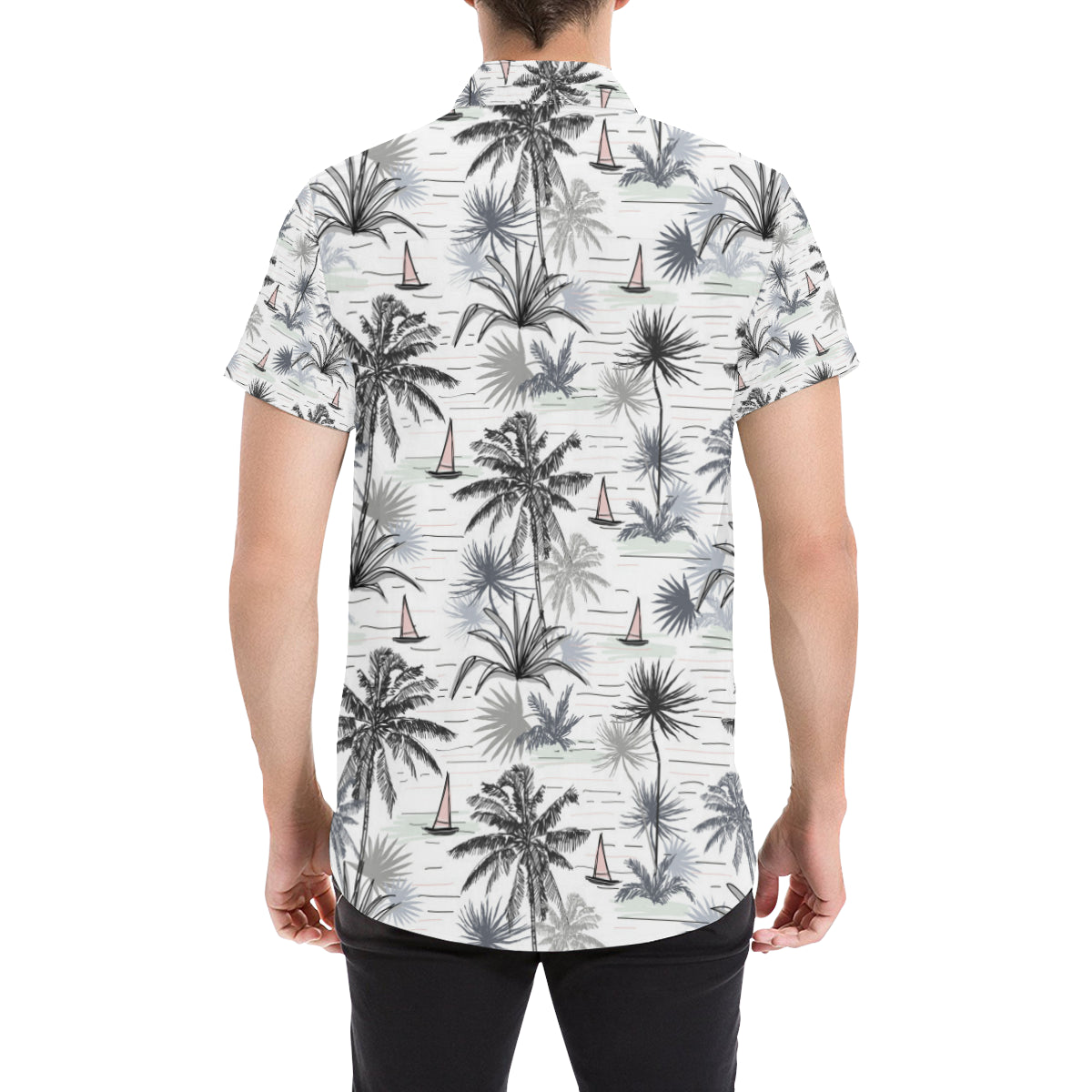 Pacific island Pattern Print Design A04 Men's Short Sleeve Button Up Shirt