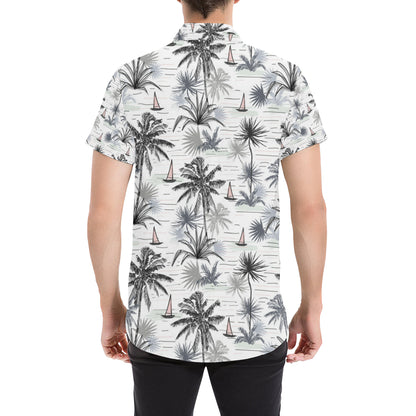 Pacific island Pattern Print Design A04 Men's Short Sleeve Button Up Shirt