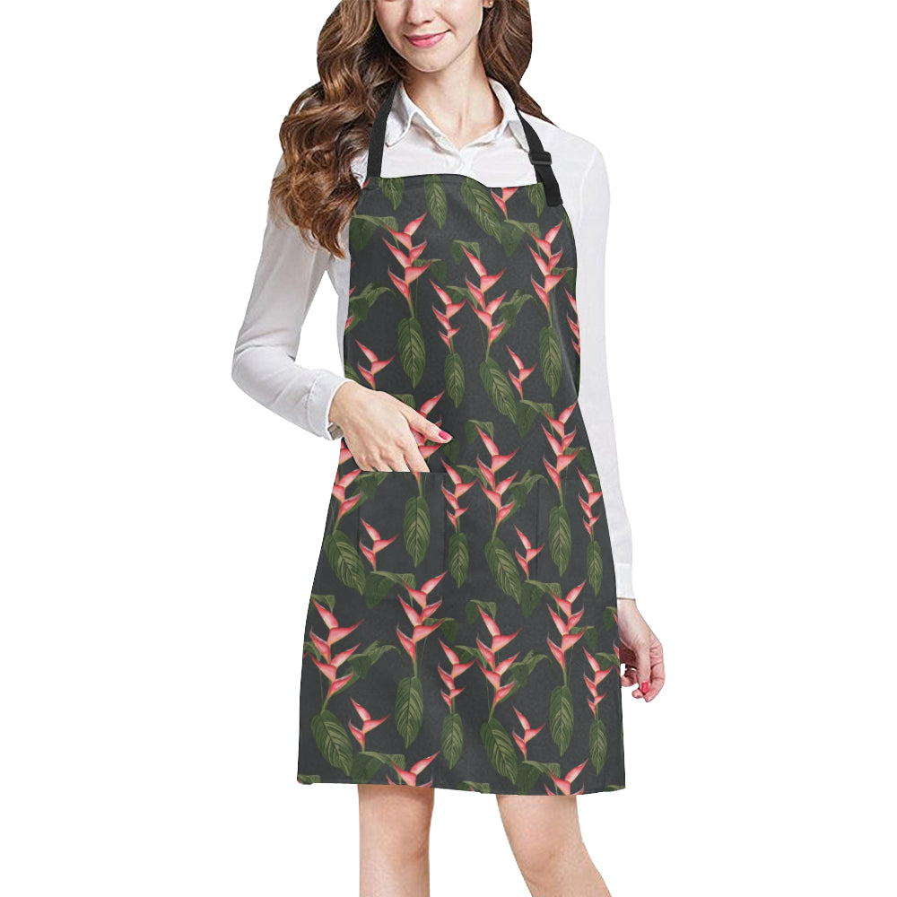 Heliconia Pattern Print Design HL07 Apron with Pocket