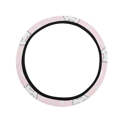 Polar Bear Pattern Print Design PB09 Steering Wheel Cover with Elastic Edge