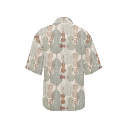Violin Pattern Print Design 01 Women's Hawaiian Shirt