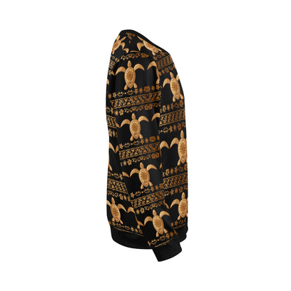 Tribal Sea turtle Polynesian Hawaiian Men Long Sleeve Sweatshirt