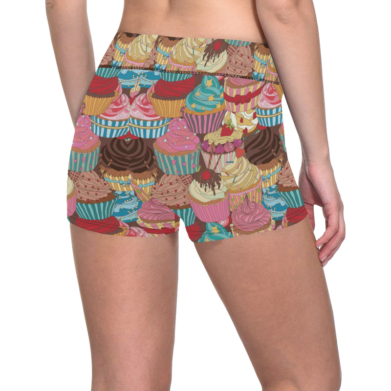 Cupcake Pattern Print Design CP01 Yoga Shorts