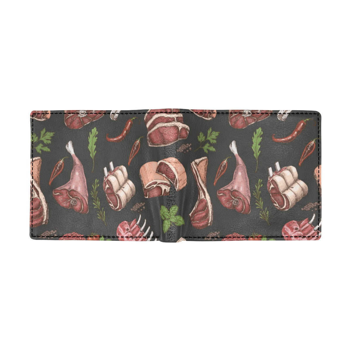 Meat Pattern Print Design 02 Men's ID Card Wallet