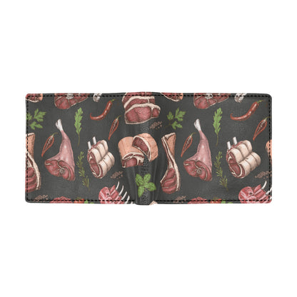 Meat Pattern Print Design 02 Men's ID Card Wallet