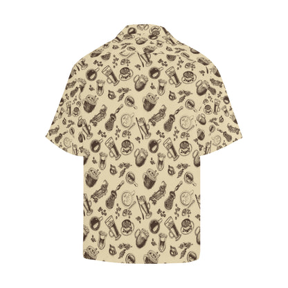 Coffee Pattern Print Design 05 Men's Hawaiian Shirt