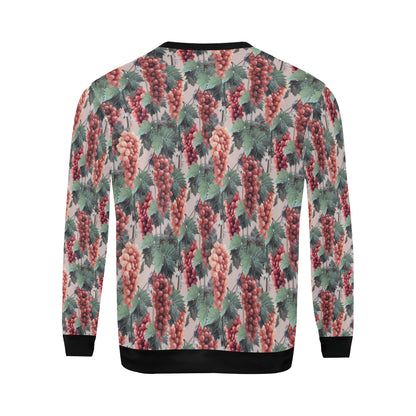 Grape Pattern Print Design GP01 Men Long Sleeve Sweatshirt