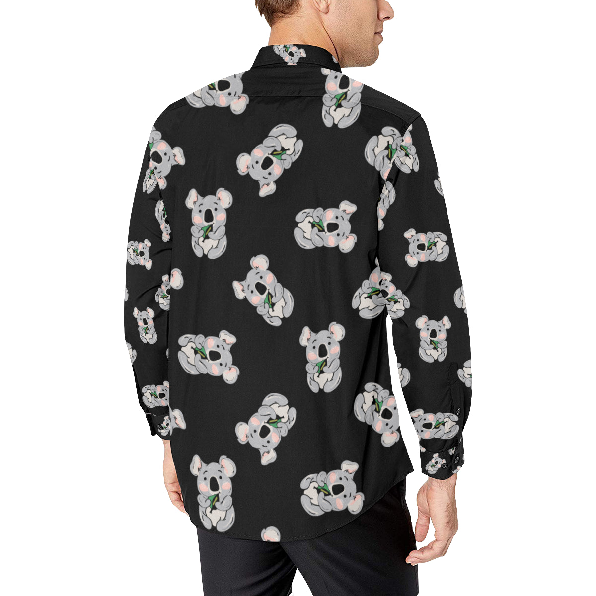 Koala Pattern Print Design 05 Men's Long Sleeve Shirt