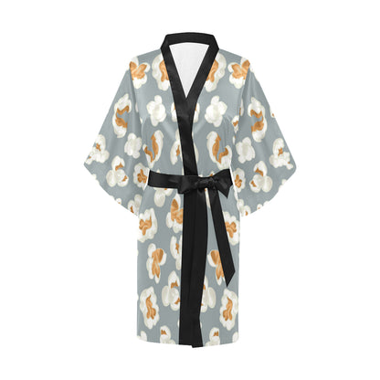 Popcorn Pattern Print Design A05 Women's Short Kimono