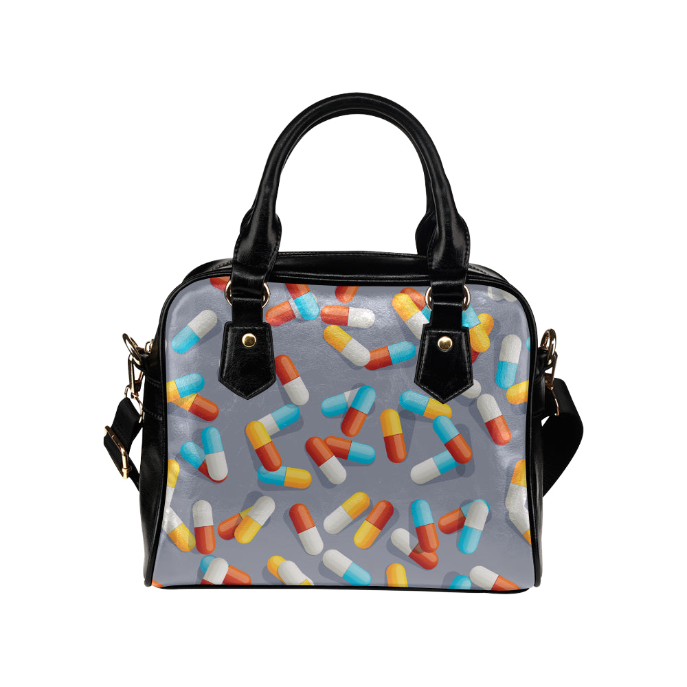 Pill Pattern Print Design A01 Shoulder Handbag