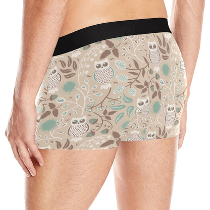 Owl Pattern Print Design A02 Men's Boxer Briefs