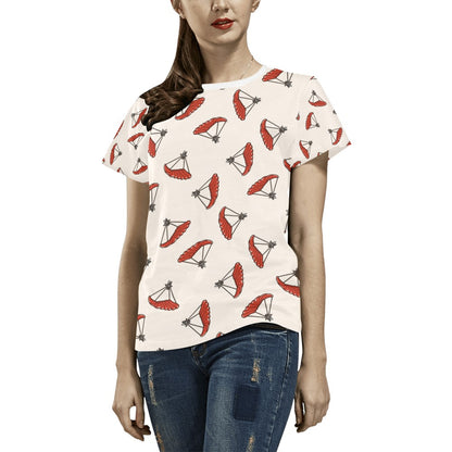 Skydiver Print Design LKS302 Women's  T-shirt