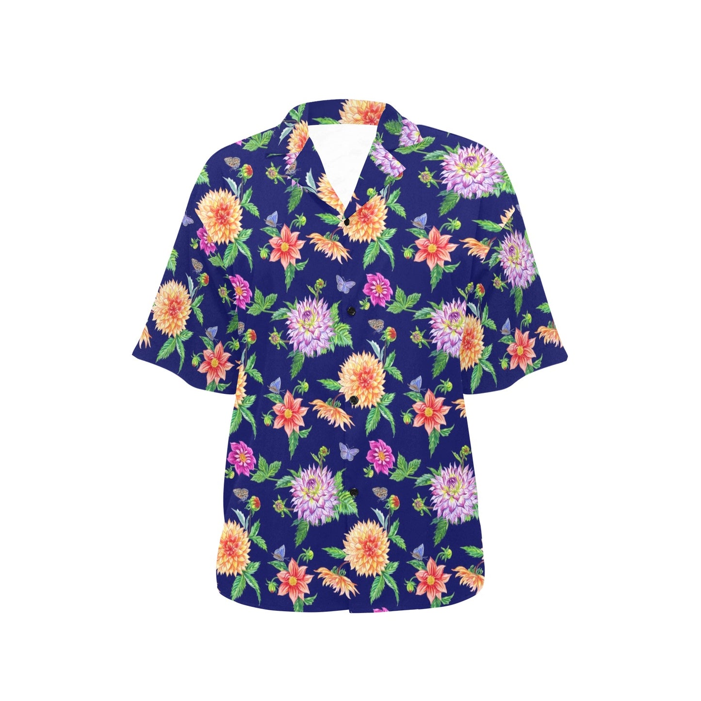 Dahlia Pattern Print Design DH010 Women's Hawaiian Shirt