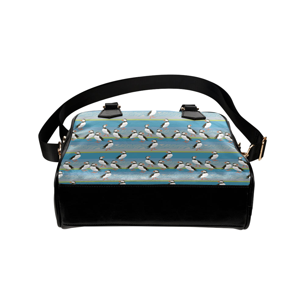 Puffin Pattern Print Design A01 Shoulder Handbag