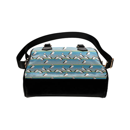 Puffin Pattern Print Design A01 Shoulder Handbag