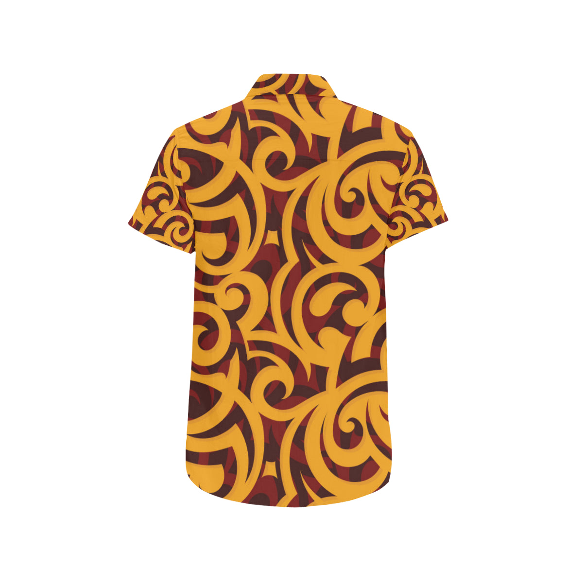 Maori Pattern Print Design 02 Men's Short Sleeve Button Up Shirt