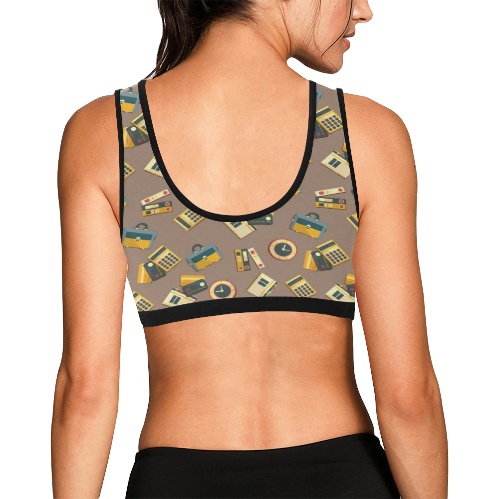 Accounting Financial Pattern Print Design 03 Sports Bra
