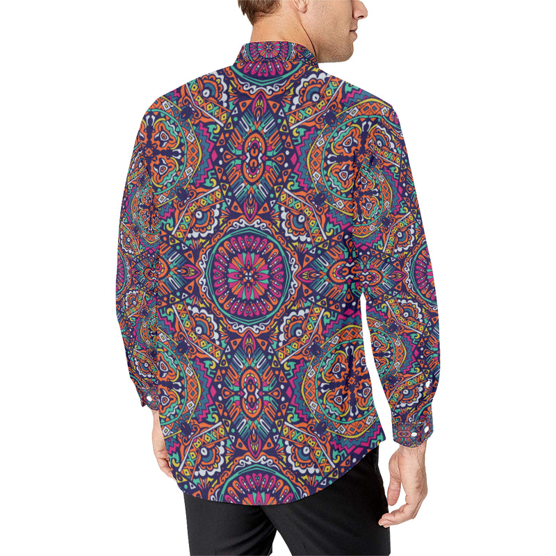 Boho Pattern Print Design 06 Men's Long Sleeve Shirt