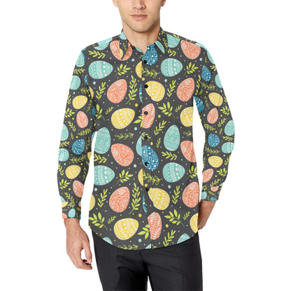 Easter Eggs Pattern Print Design RB01 Men's Long Sleeve Shirt