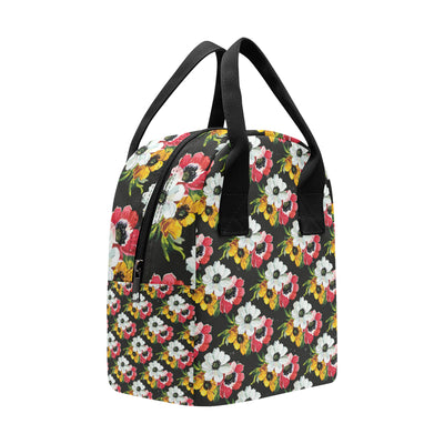 Anemone Pattern Print Design AM07 Insulated Lunch Bag