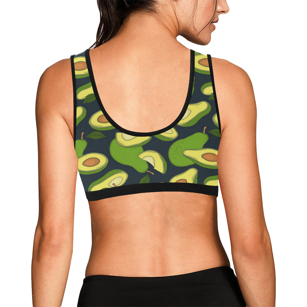 Avocado Pattern Print Design AC013 Sports Bra