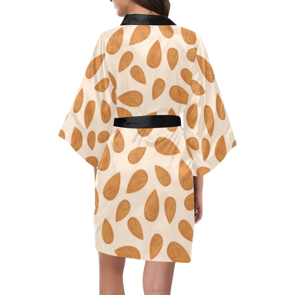 Almond Pattern Print Design 03 Women's Short Kimono