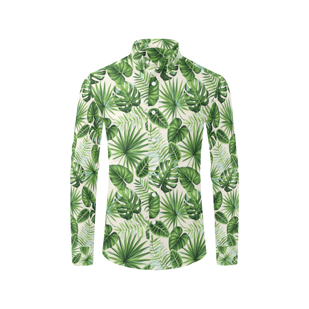 Palm Leaf Pattern Print Design A01 Men's Long Sleeve Shirt