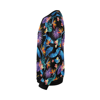 Tropical Flower Pattern Print Design TF018 Men Long Sleeve Sweatshirt