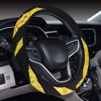 zebra Gold Steering Wheel Cover with Elastic Edge