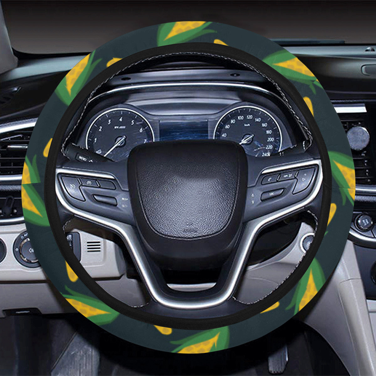Corn Pattern Print Design 02 Steering Wheel Cover with Elastic Edge