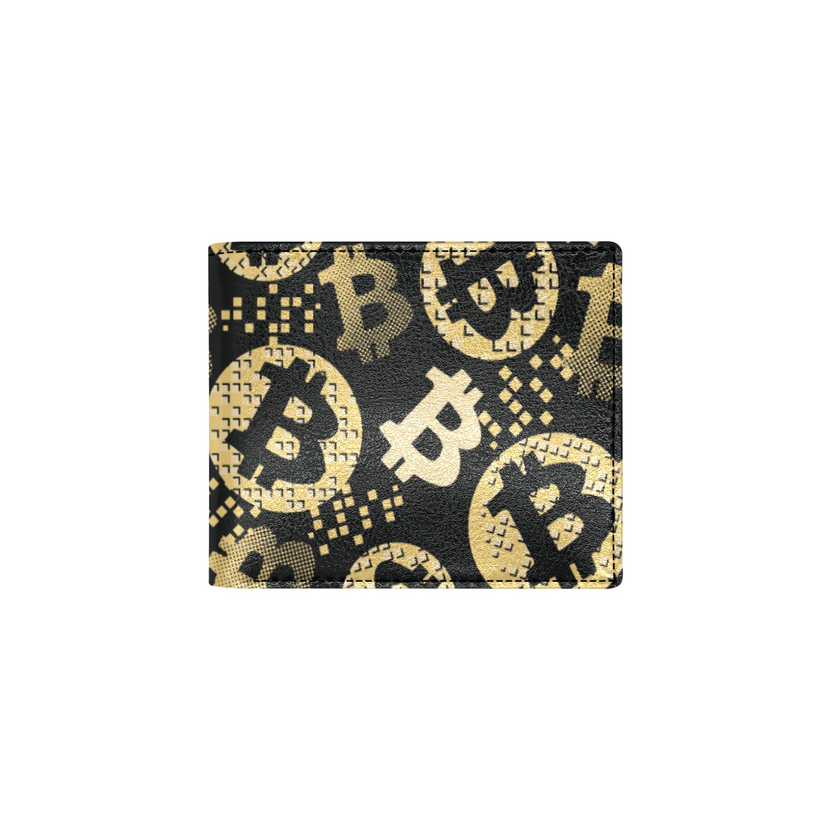 Bitcoin Pattern Print Design DO06 Men's ID Card Wallet