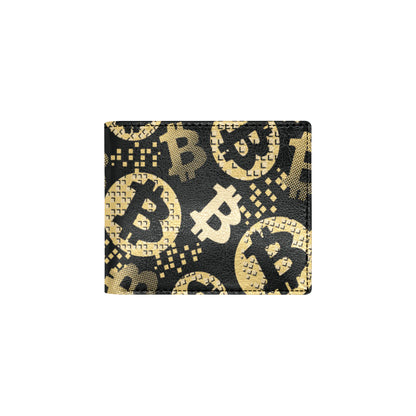 Bitcoin Pattern Print Design DO06 Men's ID Card Wallet