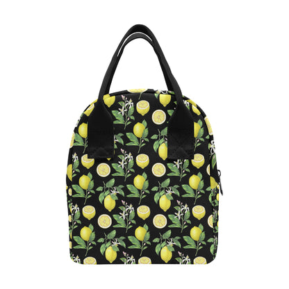 Lemon Pattern Print Design LM02 Insulated Lunch Bag