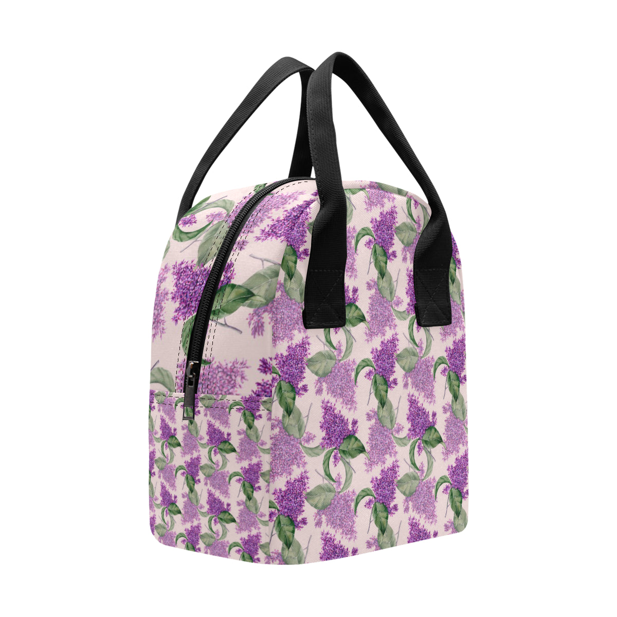 Lilac Pattern Print Design LI02 Insulated Lunch Bag